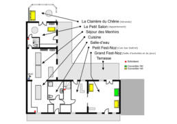 Description du gite-Plan du rez-de-chaussée du Gîte du Menhir