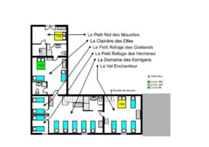 Plan de l'étage du Gîte du Menhir