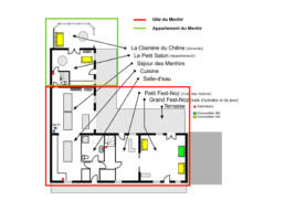 Plan RDC-Gite du Menhir en configuration 2 logements