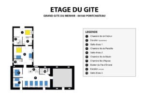 Plan de l'étage du Gîte du Menhir