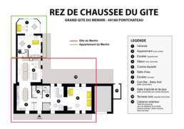 Plan RDC-Gite du Menhir en configuration 2 logements